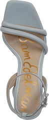Sam Edelman Kia Cape Blue Squared Open Toe Ankle Strap Block Heeled Sandals