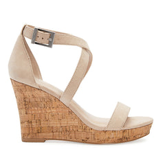 Charles by Charles David Launch Nude Cork Platform Wedge Heel Sandals