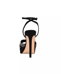 Nine West Go Big2 Black1 Stiletto Heel Ankle Strap Open Toe Dress Heeled Sandals