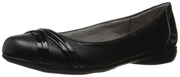 LifeStride Aliza Black Fashion Slip On Rounded Toe Flat Heel Ballet Shoes 5