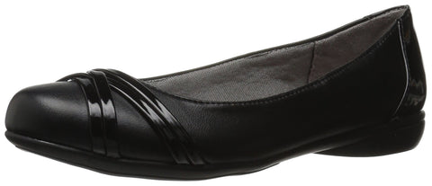 LifeStride Aliza Black Fashion Slip On Rounded Toe Flat Heel Ballet Shoes 5