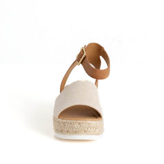 Soda Topic Open Toe  Ankle Strap Sandals, Beige Tan (6, Beige Tan)