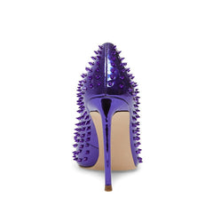 Steve Madden Vala-S Purple Stud Printed High Stiletto Pointed Toe Dress Pumps