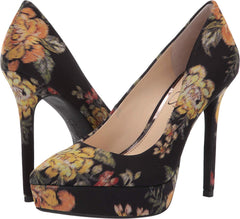 Jessica Simpson Women's Lael Black Multi Blurred Floral Neoprene Platform Pumps