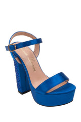 Lauren Lorraine Carly Platform Sandal Satin Prom High Bridal Open Wedding Pump