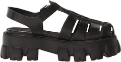 Steve Madden Echo Black Ankle Strap Chunky Platform Block Heel Fisherman Sandals