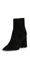 Steve Madden Vallor Black Spool Heel Pointed Toe Suede Ankle Fashion Boots