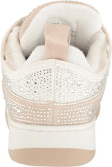 Steve Madden Roaring White Multi Rhinestone Lace Up Low Top Fashion Sneakers