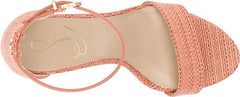 Sam Edelman Yaro Stucco Pink Ankle Strap Open Rounded Toe Block Heeled Sandals