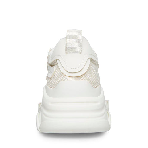 Steve Madden Possession Lace Up Boyfriend Chunky Platform Sneakers White