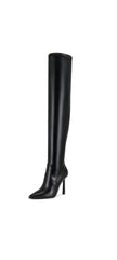 Steve Madden Vivee Black Paris Pointed Toe Stiletto Heel Over The Knee Boots