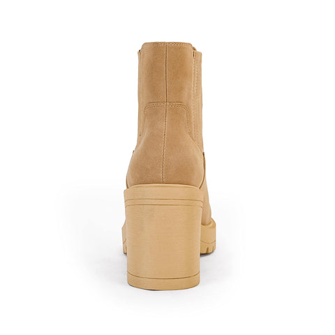 Syktkmx Platform Chelsea Ankle Boots Lug Sole Slip On Western Booties 7