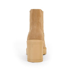 Syktkmx Platform Chelsea Ankle Boots Lug Sole Slip On Western Booties 7