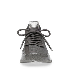Steve Madden Maxima Charcoal Grey Lace Up Sneakers Boyfriend Chunky Platform