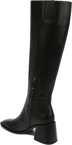 Sam Edelman Wade Stacked Heel Square Toe Retro Wide Calf Knee High Fashion Boots
