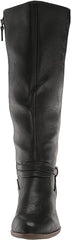 Dr. Scholl's Liberate Black Synthetic Almond Toe Stacked Heel Knee High Boots