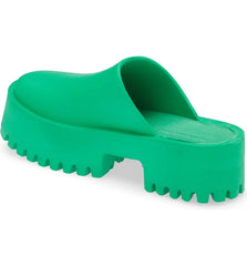 Jeffrey Campbell Clogge Green Fashion Slip On Slide Chunky Platform Mule Sandals