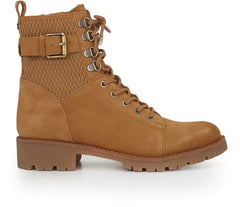 Sam Edelman Jansen Camel Hiker Suede Lace Up Round Toe Combat Ankle Moto Boots