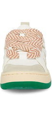 Steve Madden Roaring White/Green Double-Laced Lace Up Low Top Fashion Sneakers