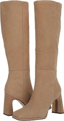 Sam Edelman Issabel Camel Suede Squared Toe Block Heel Fashion Knee High Boots