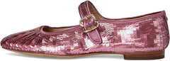 Sam Edelman Michaela Elderberry Sequin Mary Jane Ankle Strap Square Toe Flats