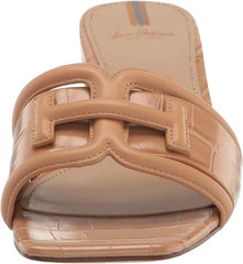 Sam Edelman Waylon Beechwood Slip On Squared Open Toe Mule Block Heel Sandals