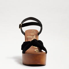 Sam Edelman Trista Black Open Toe Buckle Strap Block Heel Platform Sandals Pump