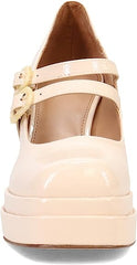 Circus By Sam Edelman Pepper Vanilla Bean Square Toe Buckle Vamp Strap Heel Pump