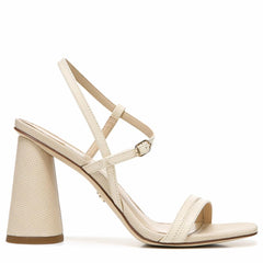 Sam Edelman Kit Ivory Square Toe Slingback Strap Cylindrical Block Heel Sandals