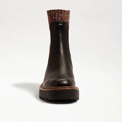 Sam Edelman Laguna Knit Black Multi Rounded Toe Pull On Chelsea Ankle Boots