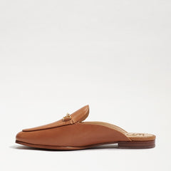 Sam Edelman Linnie Saddle Leather Chain Embellished Slip On Almond Toe Flat Mule