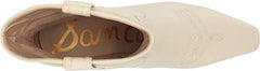 Sam Edelman Taryn Ivory Suede Leather Pointed Toe Kitten Heel Cowboy Boots