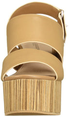 Kelsi Dagger Brooklyn Nash Tan Platform Mule Open Toe Heeled Dress Sandals