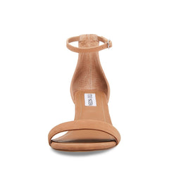 Steve Madden Irenee Round Open-Toe Ankle-Strap Block Heel Sandals Tan Nubuck