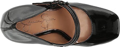 Jessica Simpson Darena Black Patent Buckle Strap Block High Heel Platform Sandal