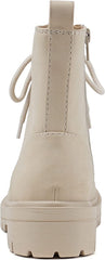Soda Firm Beige Nbpu Lace Up Rounded Toe Chunky Platform Combat Ankle Wide Boots