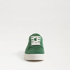 Sam Edelman Ellie Pine/White Leather Lace Up Low Top Chunky Heeled Sneakers
