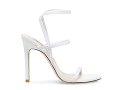 Steve Madden Women's Nectur Square Toe Stiletto Dress Sandals White