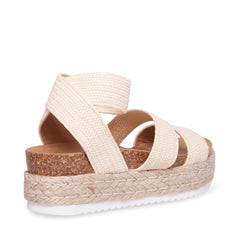 Steve Madden Kimmie Raffia Flatform Platform Espadrille Fitted Wedge Sandals