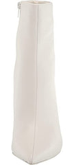 Steve Madden Elysia White Leather Stiletto Heel Pointed Toe Fashion Ankle Boots