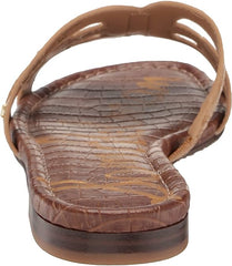 Sam Edelman Bay Buff Tan Slide Mule Open-Toe Slip-On Leather Flats Wide Sandals