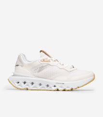 Cole Haan 5.ZeroGrand Embrostitch Runner White/White Sand Lace Up Sneakers