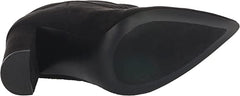 Nine West Denner2 Black2 Suede Pointed Toe Pull On Block Heel Mid-Calf Boots
