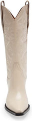 Jeffrey Campbell Dagget Natural Mid-Calf Pointed Toe Western Heeled Boots