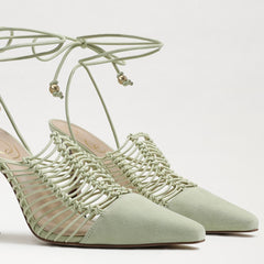 Sam Edelman Trinity Pistachio Tie Up Womens Pumps Ankle Strap High Heel Sandals
