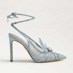 Sam Edelman Aura Robin Egg Blue Tie Up Pointed Toe Stiletto Heeled Dress Sandals