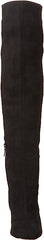 Sam Edelman Cosette Black Suede Square Toe Block Heel Over the Knee Fashion Boot