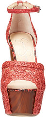 Jessica Simpson Dessie Platform Ankle Strap Heeled Sandals Coral OPen Toe Pump