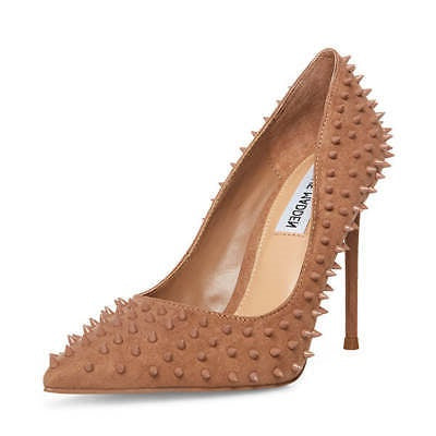 Steve Madden Vala-S Mocha Stud Printed High Stiletto Pointed Toe Dress Pumps