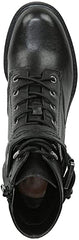 Zodiac Gemma Black Lace Up Block Heel Rounded Toe Buckle Combat Ankle Boots